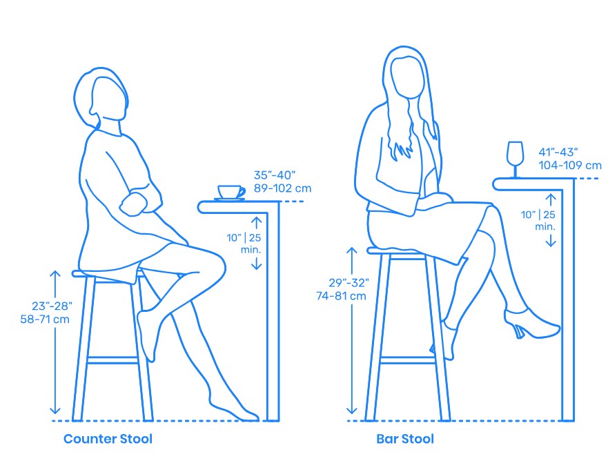 Bar stools come in various height options to accommodate different seating needs.