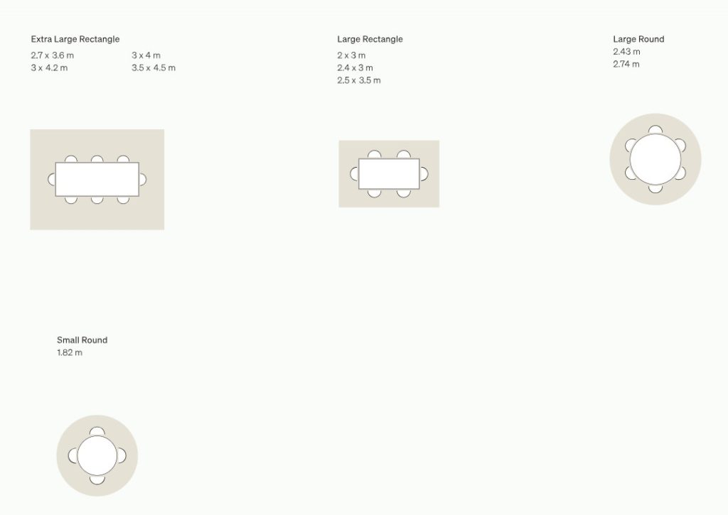 dining room rug placement guide