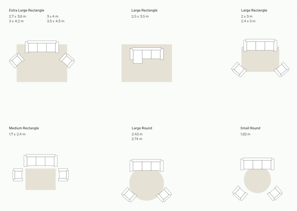 living room rug placement guide