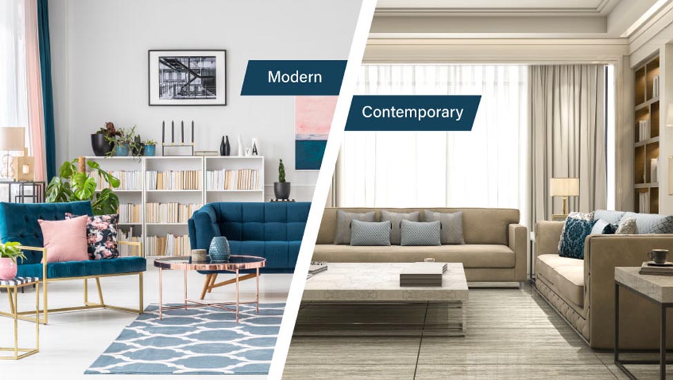 modern vs contemporary Room comparison.