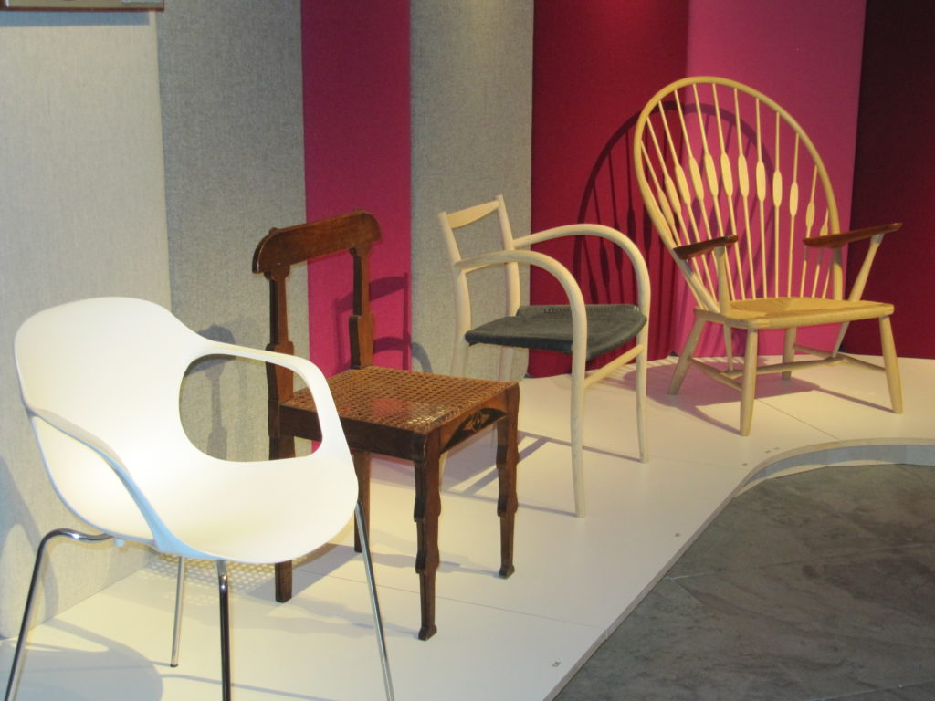 A collection of Danish modern chairs.