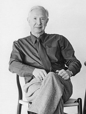 Black and white portrait of Hans J. Wegner.