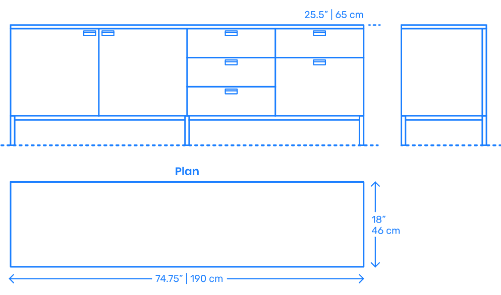 Blueprint of a cabinet.