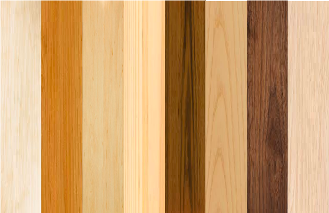 Vertical wooden planks with different shades and grains.