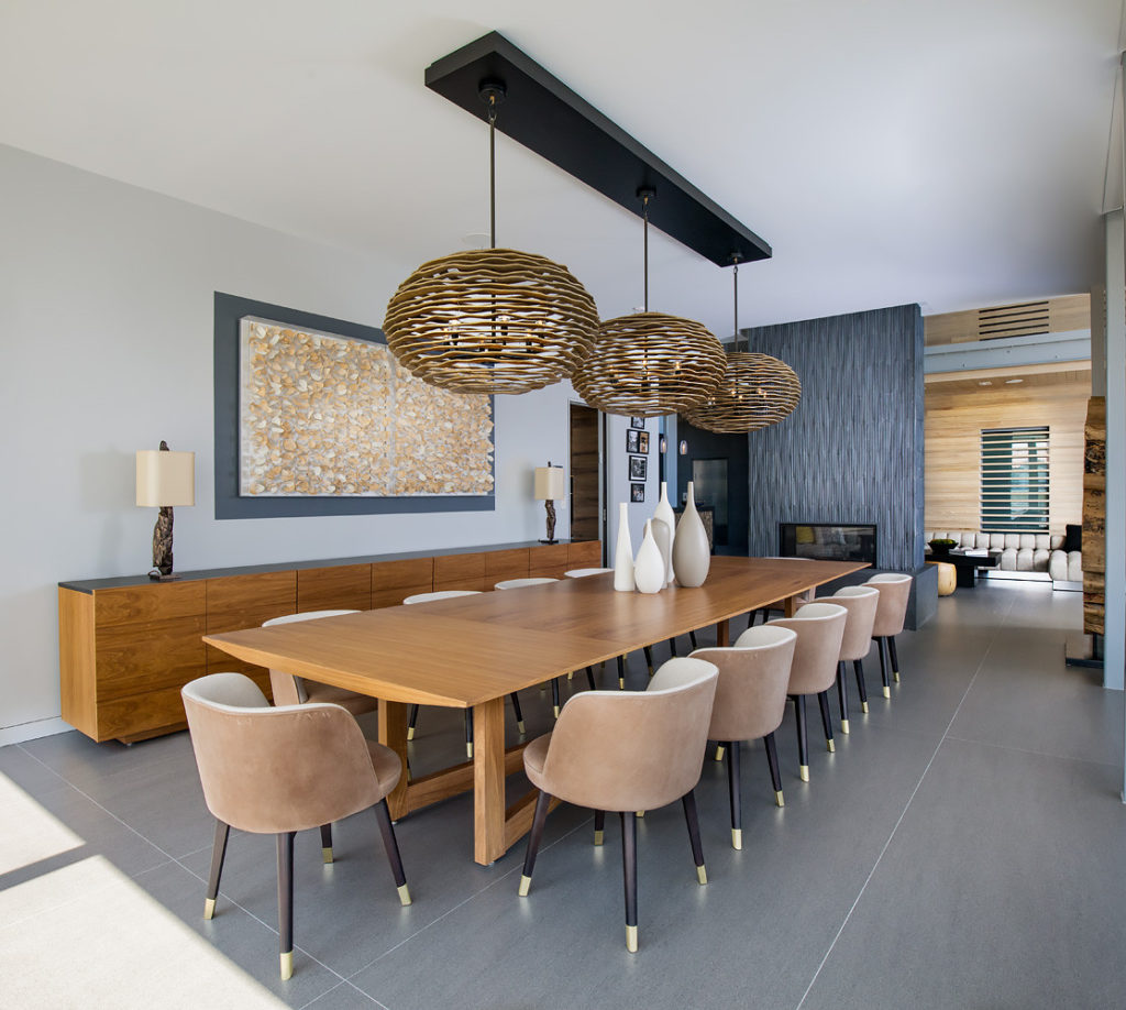 Spacious contemporary dining room.