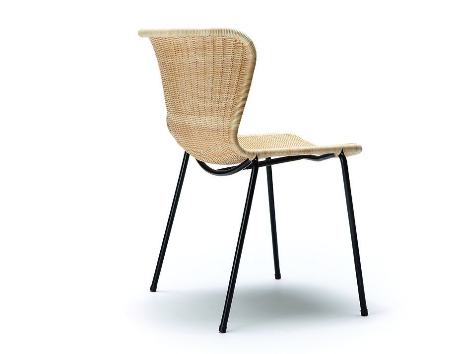 Indoor rattan cafe chair.