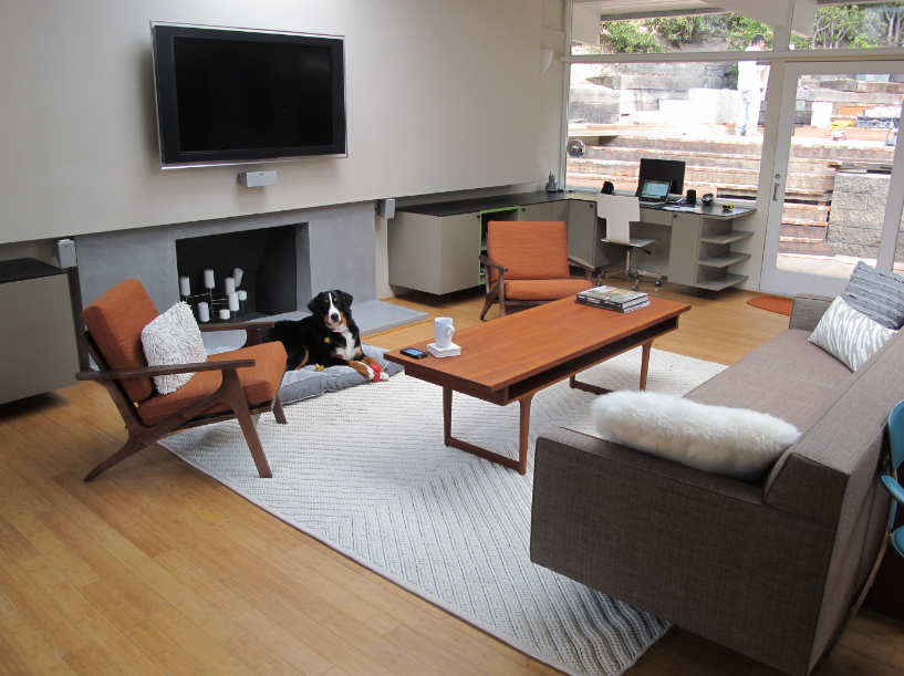 A living room setup with Danish furniture.