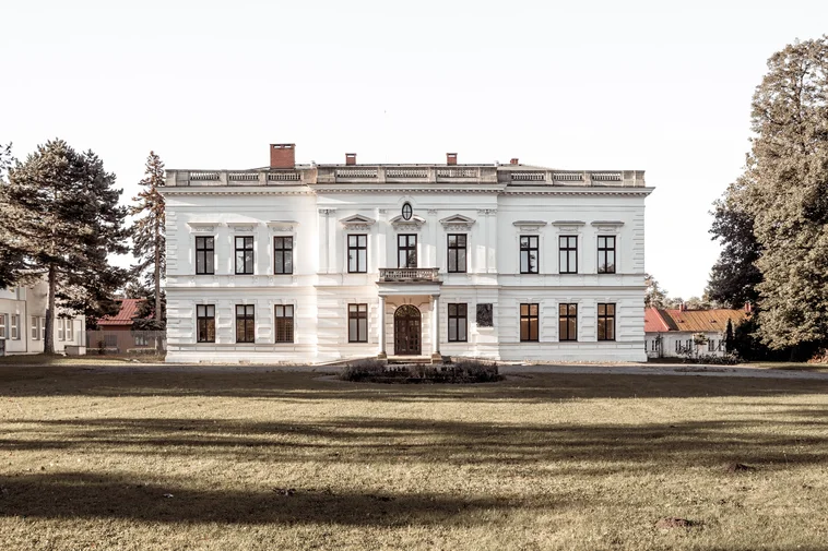 A grand white Thonet mansion.