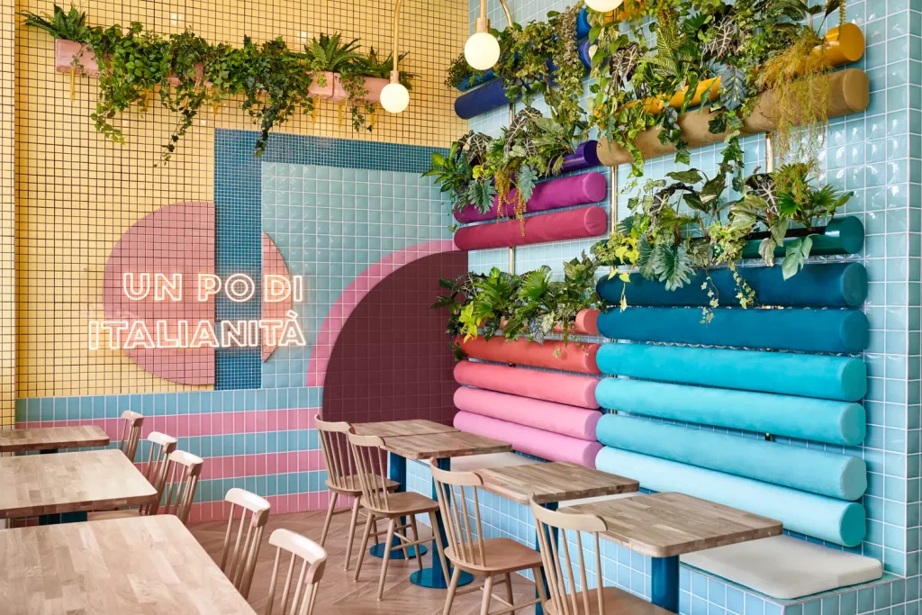img A lively cafe interior.