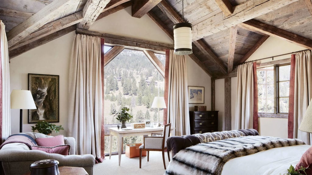 A rustic and elegant bedroom.