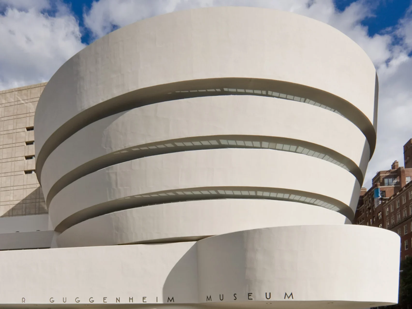 The exterior of the Solomon R. Guggenheim Museum.