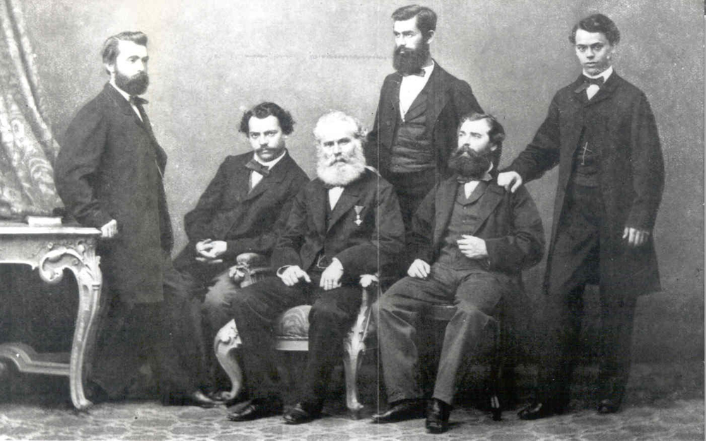 Portrait of Michael Thonet and five of his sons.