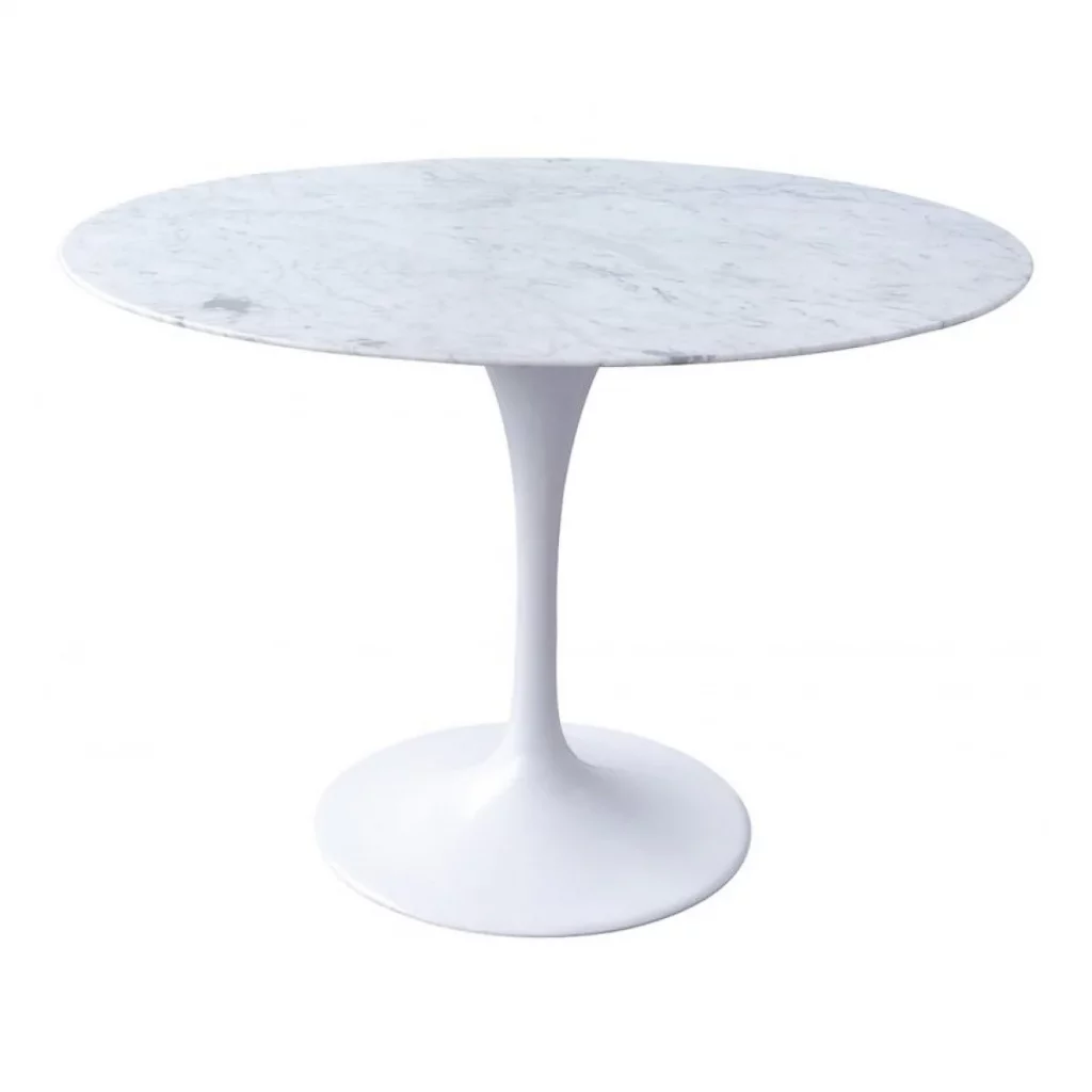 A round marble tulip table.