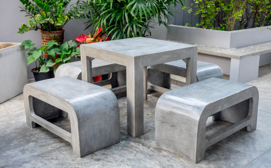 Concrete outdoor furniture