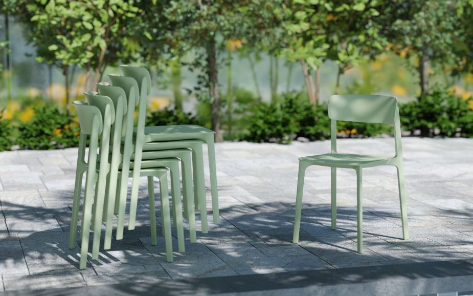 Green stackable chair