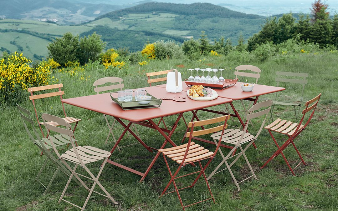Red outdoor furniture
