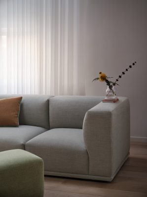 Grey fabric couch