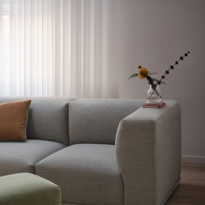 Grey fabric couch
