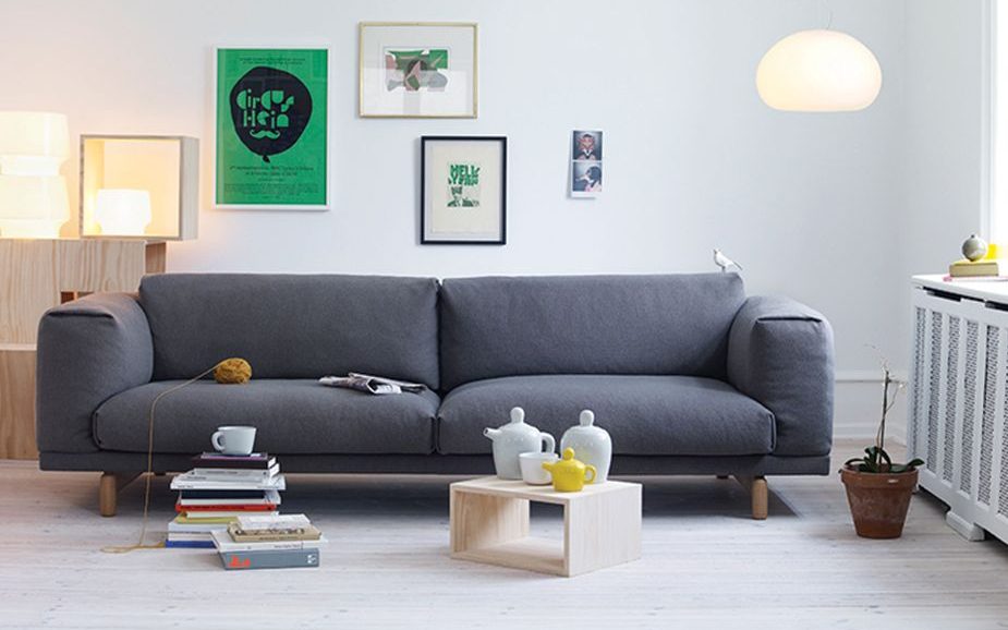 Grey fabric couch