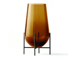 Echasse Vase 0011 4796929 Hasse Vase Medium Amber Glass Bronze Brass