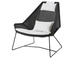 Breeze Outdoor 0006 Breeze Highback Chair Black White YSN