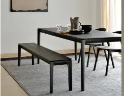 Bok Bench Oak Black 186cm