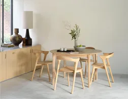 Ethnicraft Bok Extendable Round Dining Table Oak Natural
