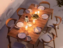 Bok Outdoor Dining Table Oak Natural Bok Outdoor Chair Fabric