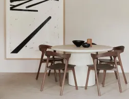 Ethnicraft Elements Dining Table 125cm Bok Dining Chair Brown