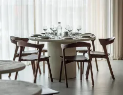 Ethnicraft Elements Dining Table 125cm Bok Dining Chair Brown