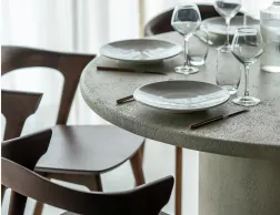Ethnicraft Elements Dining Table 90cm Bok Dining Chair Brown