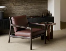 Ethnicraft Geometric Side Table Teak Dark Brown