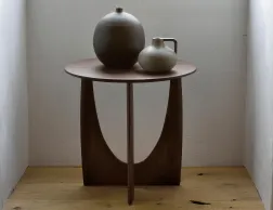 Ethnicraft Geometric Side Table Teak Dark Brown