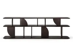 Ethnicraft Geometric Sofa Console Teak Dark Brown 210cm