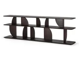 Ethnicraft Geometric Sofa Console Teak Dark Brown 210cm