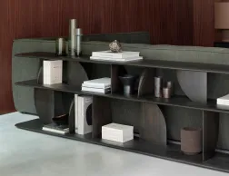 Ethnicraft Geometric Sofa Console Teak Dark Brown 210cm