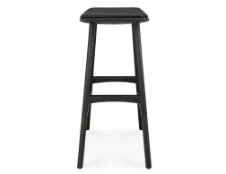 Ethnicraft Osso Counter Stool Oak Black Black Leather