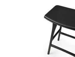 Ethnicraft Osso Counter Stool Oak Black Black Leather