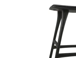 Ethnicraft Osso Counter Stool Oak Black Black Leather