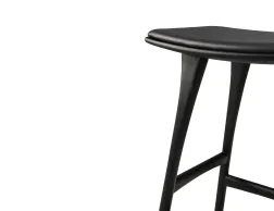 Ethnicraft Osso Counter Stool Oak Black Black Leather