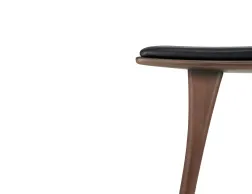 Ethnicraft Osso Counter Stool Teak Brown Black Leather