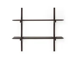 Ethnicraft Wall Shelf Mahogany Dark Brown 2 Shelf