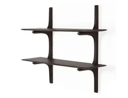Ethnicraft Wall Shelf Mahogany Dark Brown 2 Shelf