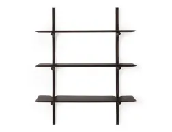 Ethnicraft Wall Shelf Mahogany Dark Brown 3 Shelf
