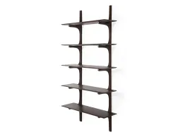 Ethnicraft Wall Shelf Mahogany Dark Brown 5 Shelf