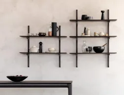 Ethnicraft Wall Shelf Mahogany Dark Brown Lifestyle