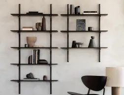 Ethnicraft Wall Shelf Mahogany Dark Brown Lifestyle