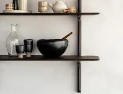 Ethnicraft Wall Shelf Mahogany Dark Brown Lifestyle