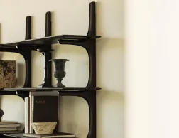 Ethnicraft Wall Shelf Mahogany Dark Brown Lifestyle