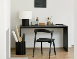 Ethnicraft Roller Max Paper Basket Mahogany Black